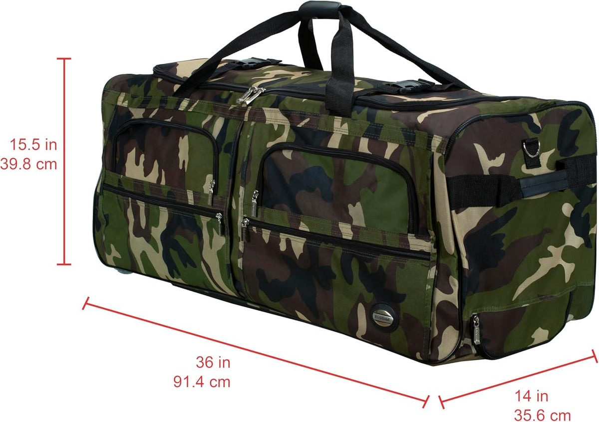 Rolling Duffel Bag, Black, 22" - Colors B
