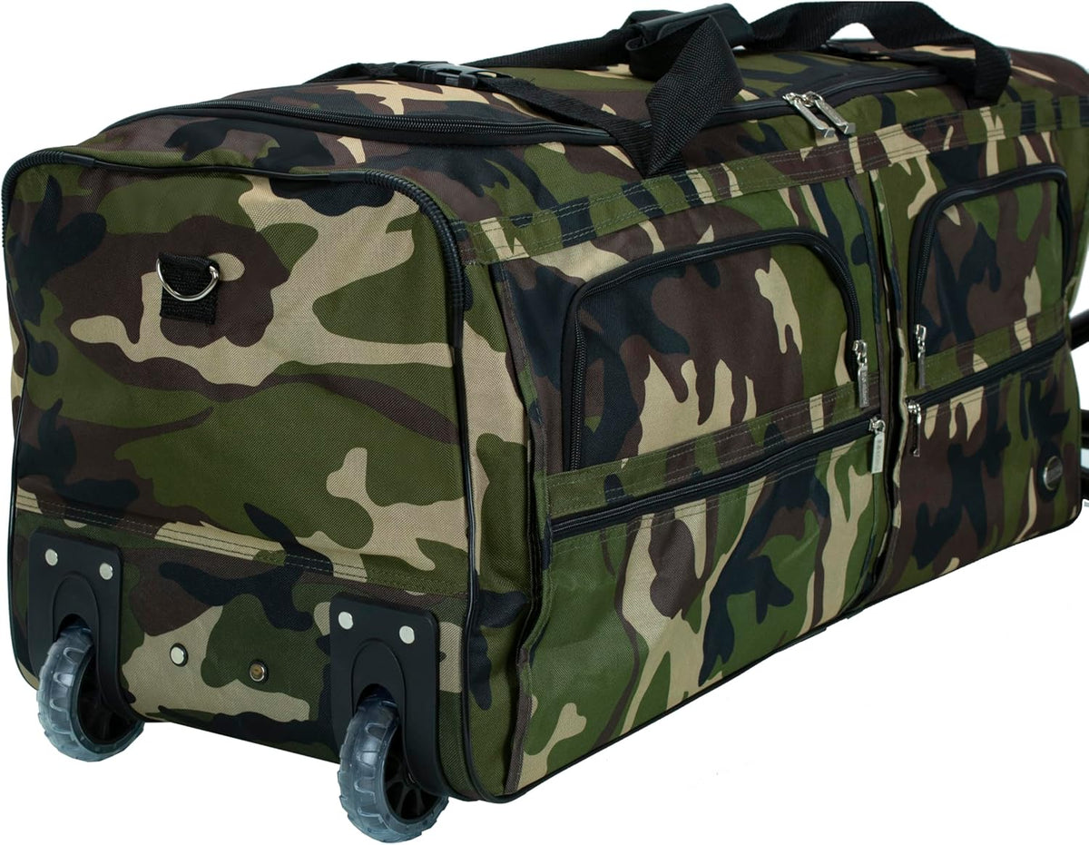 Rolling Duffel Bag, Black, 22" - Colors B