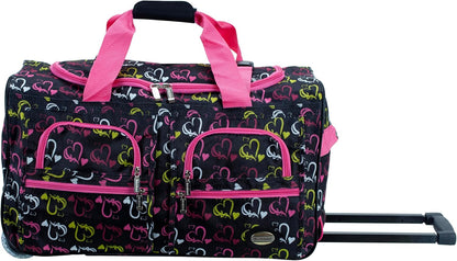 Rolling Duffel Bag, Black, 22" - Colors B