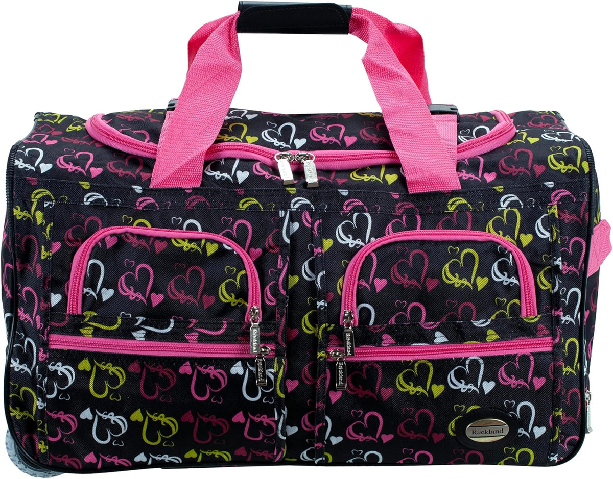 Rolling Duffel Bag, Black, 22" - Colors B