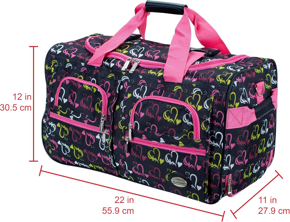 Rolling Duffel Bag, Black, 22" - Colors B