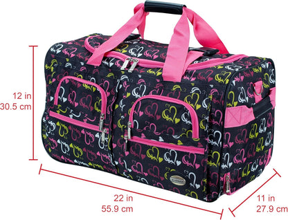 Rolling Duffel Bag, Black, 22" - Colors B