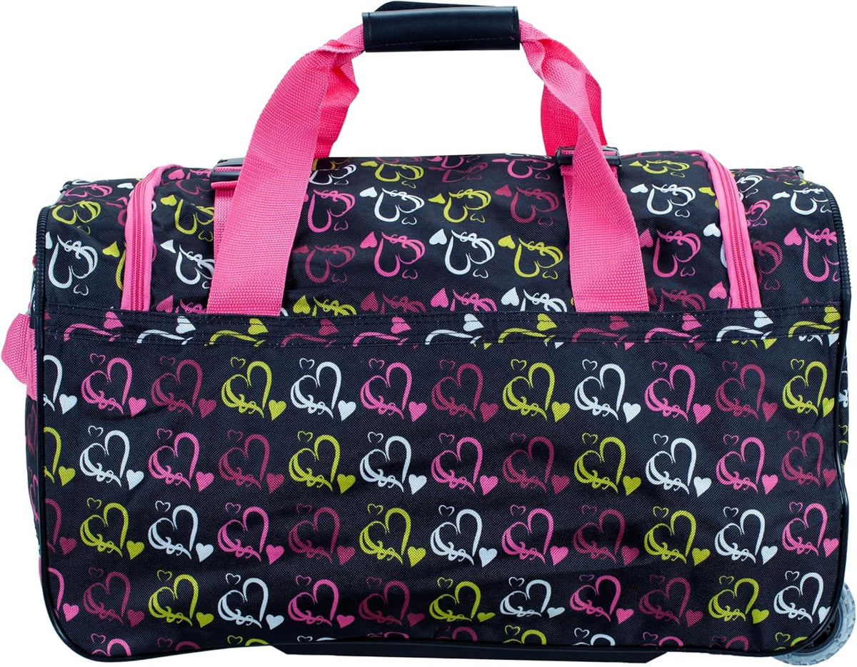 Rolling Duffel Bag, Black, 22" - Colors B