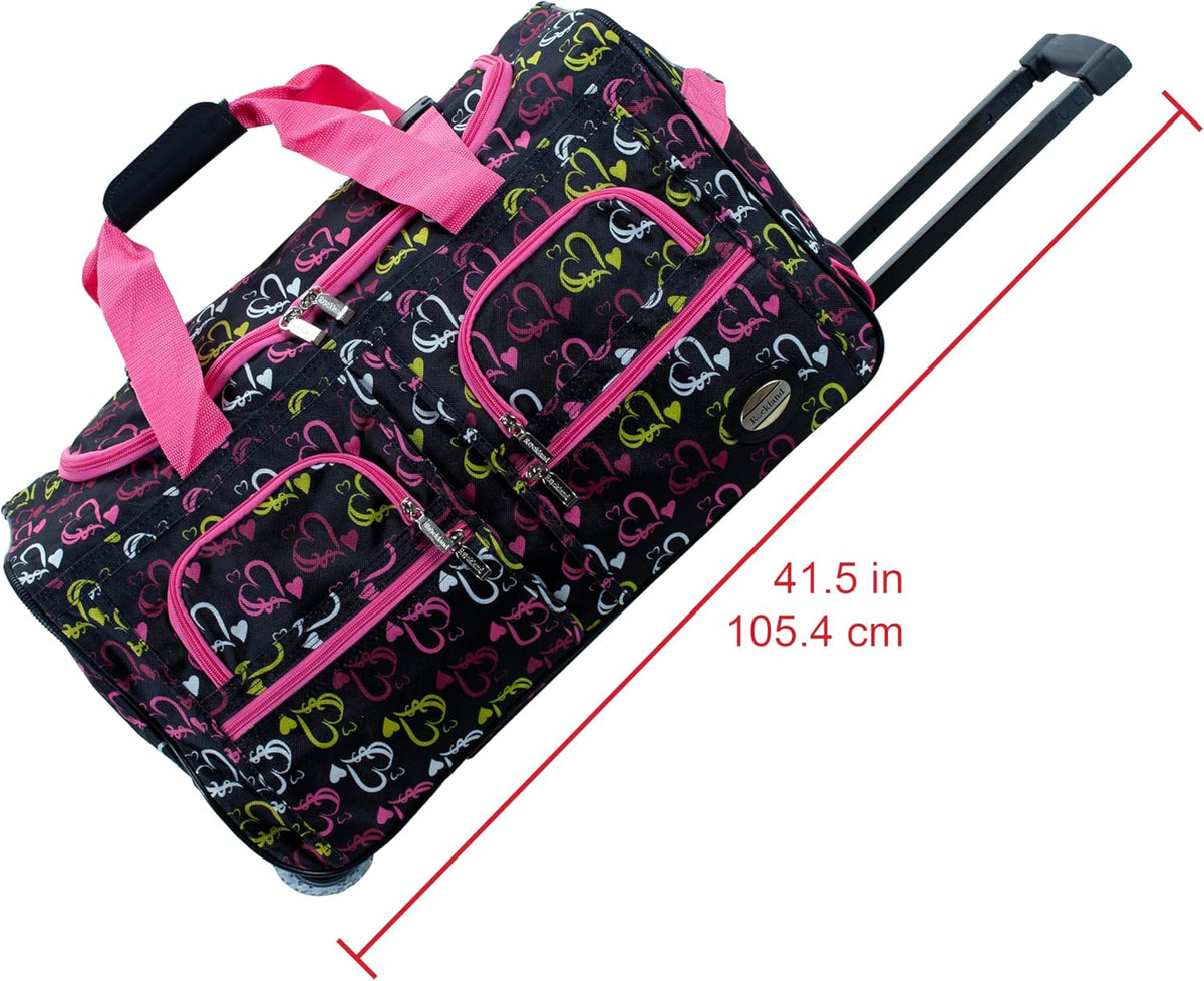 Rolling Duffel Bag, Black, 22" - Colors B