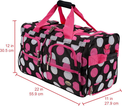 Rolling Duffel Bag, Black, 22" - Colors B