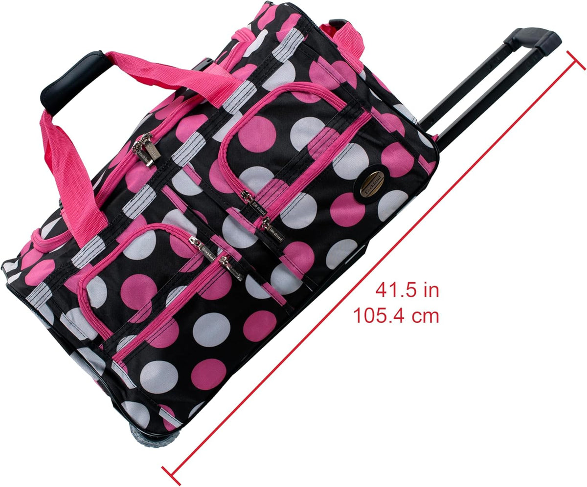 Rolling Duffel Bag, Black, 22" - Colors B
