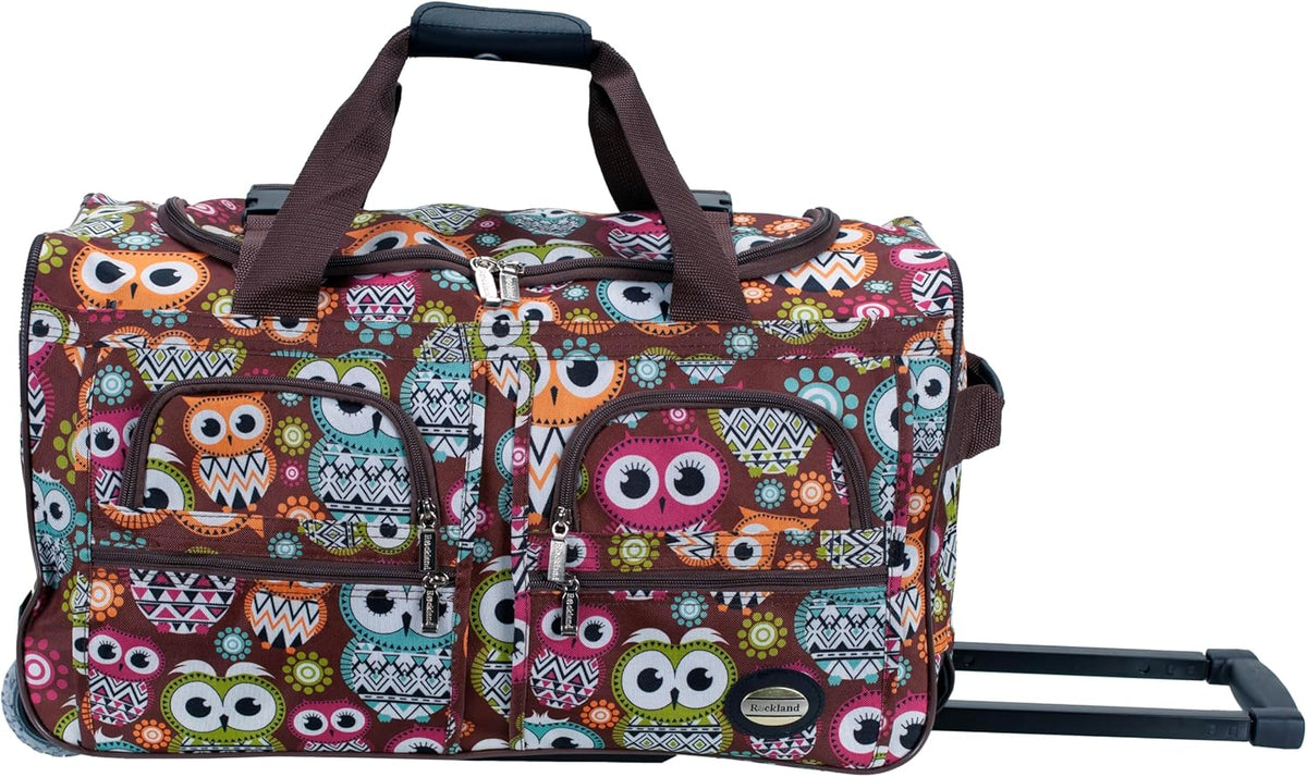 Rolling Duffel Bag, Black, 22" - Colors B