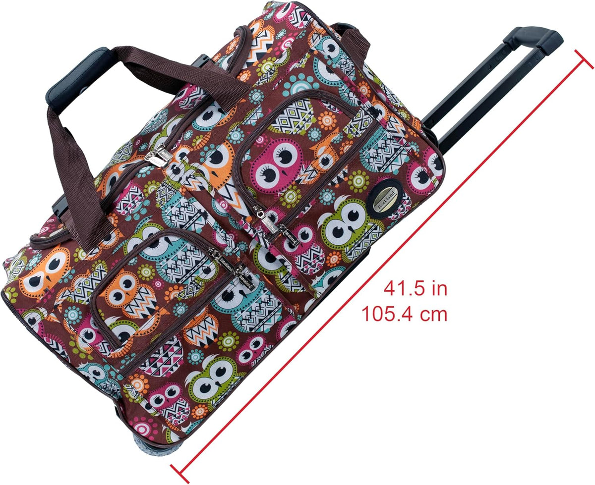 Rolling Duffel Bag, Black, 22" - Colors B