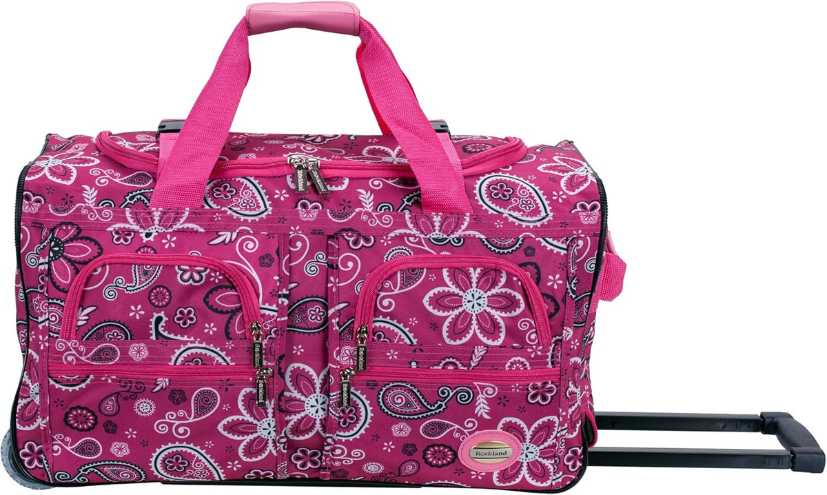 Rolling Duffel Bag, Black, 22" - Colors B