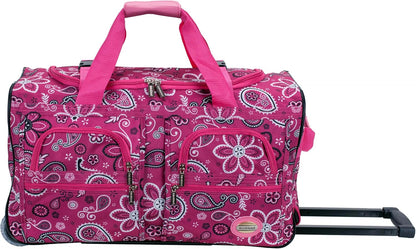Rolling Duffel Bag, Black, 22" - Colors B