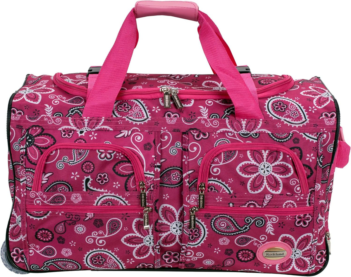 Rolling Duffel Bag, Black, 22" - Colors B