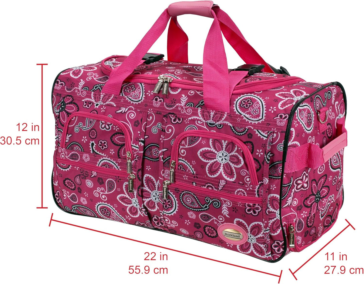 Rolling Duffel Bag, Black, 22" - Colors B