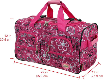 Rolling Duffel Bag, Black, 22" - Colors B