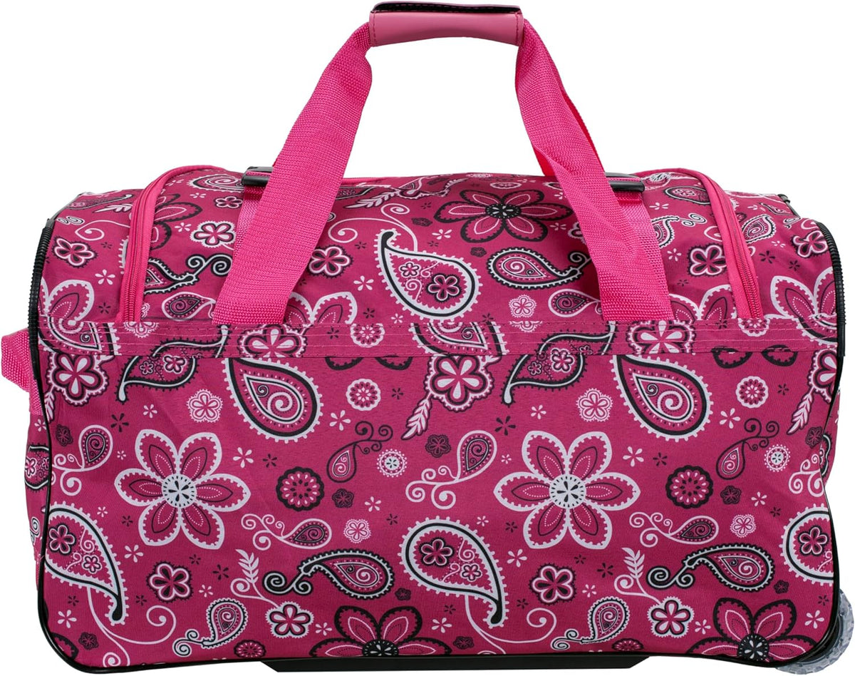 Rolling Duffel Bag, Black, 22" - Colors B