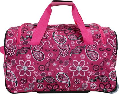 Rolling Duffel Bag, Black, 22" - Colors B