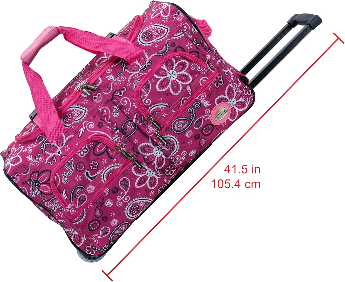 Rolling Duffel Bag, Black, 22" - Colors B