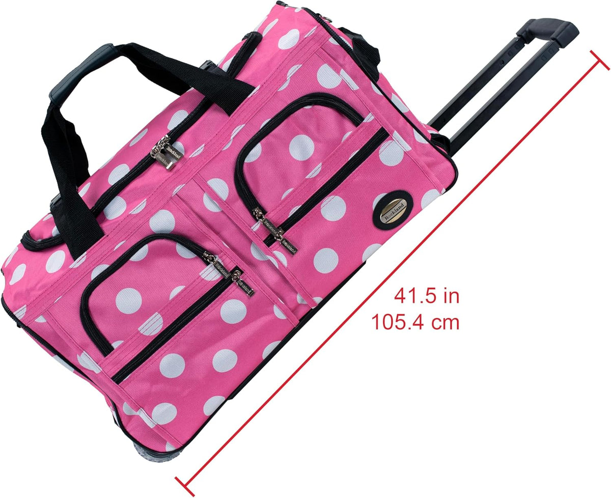 Rolling Duffel Bag, Black, 22" - Colors B