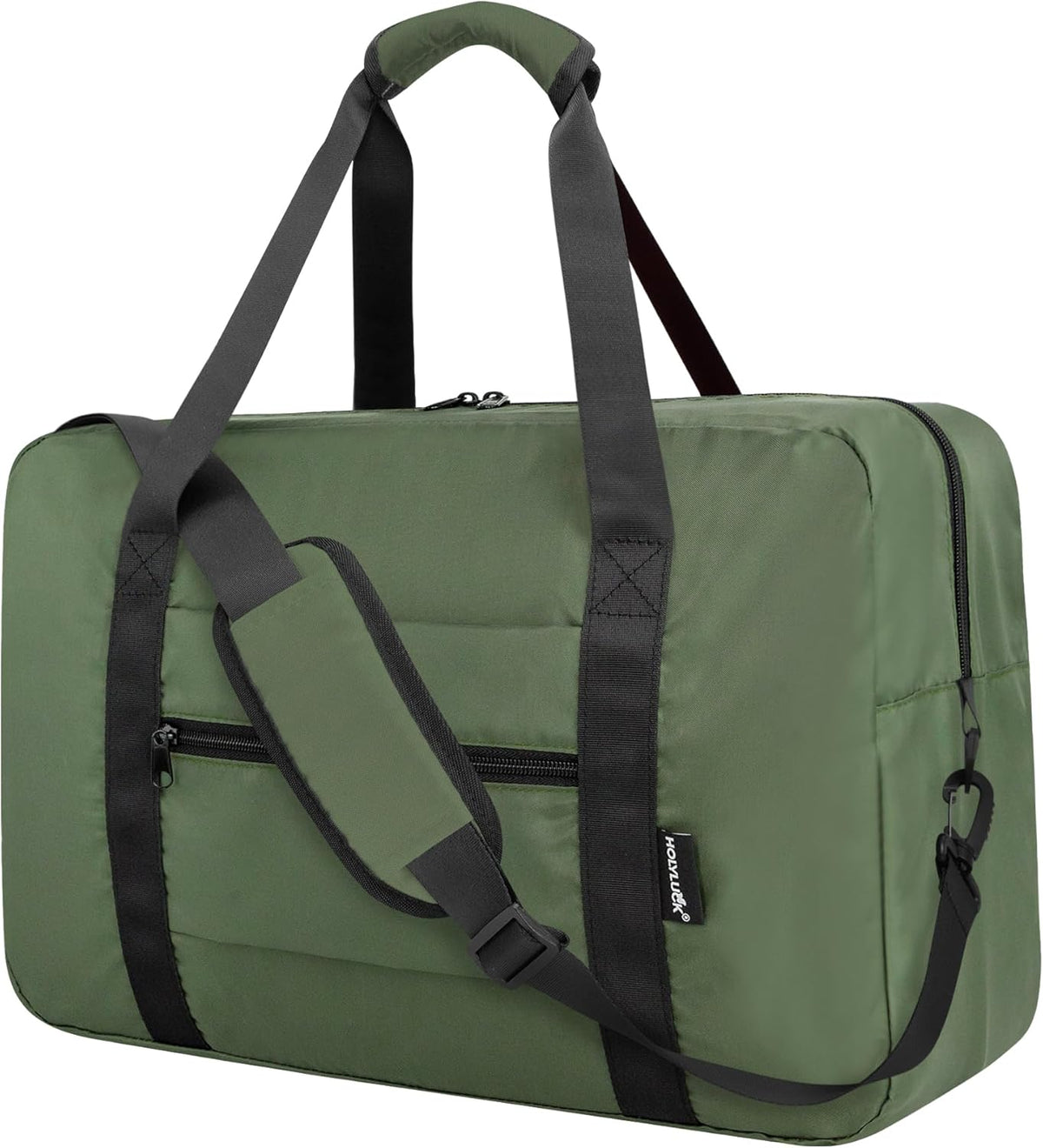 Foldable Travel Duffle Bag, Airlines Approved Carry On Bag Weekender Overnight Bag for Men Women, 40L (Black)