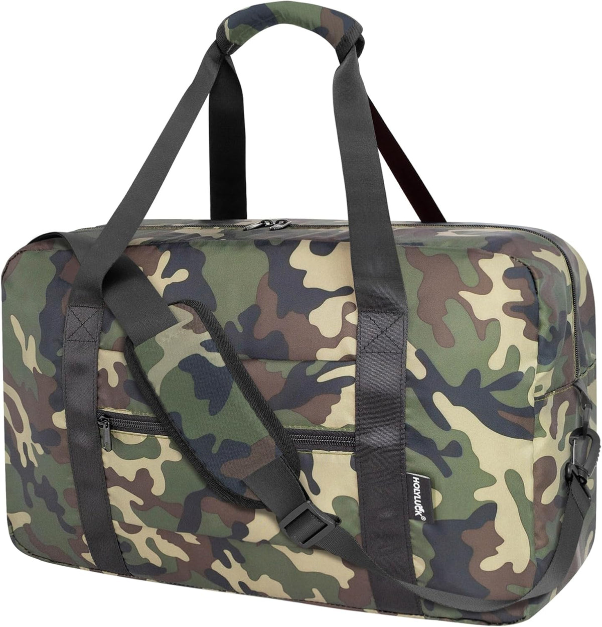 Foldable Travel Duffle Bag, Airlines Approved Carry On Bag Weekender Overnight Bag for Men Women, 40L (Black)