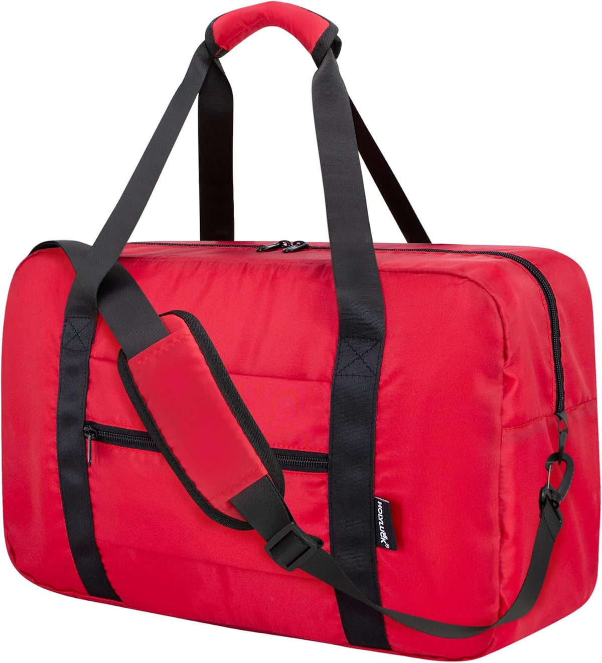 Foldable Travel Duffle Bag, Airlines Approved Carry On Bag Weekender Overnight Bag for Men Women, 40L (Black)