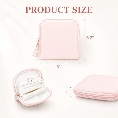 Small Travel Jewelry Case, Jewelry Organizer Pouch Bags with Zipper | Portable Velvet Storage Bag for Women, Jewelry Travel Case for Bracelet Rings Earring Travel Accessories Holder
