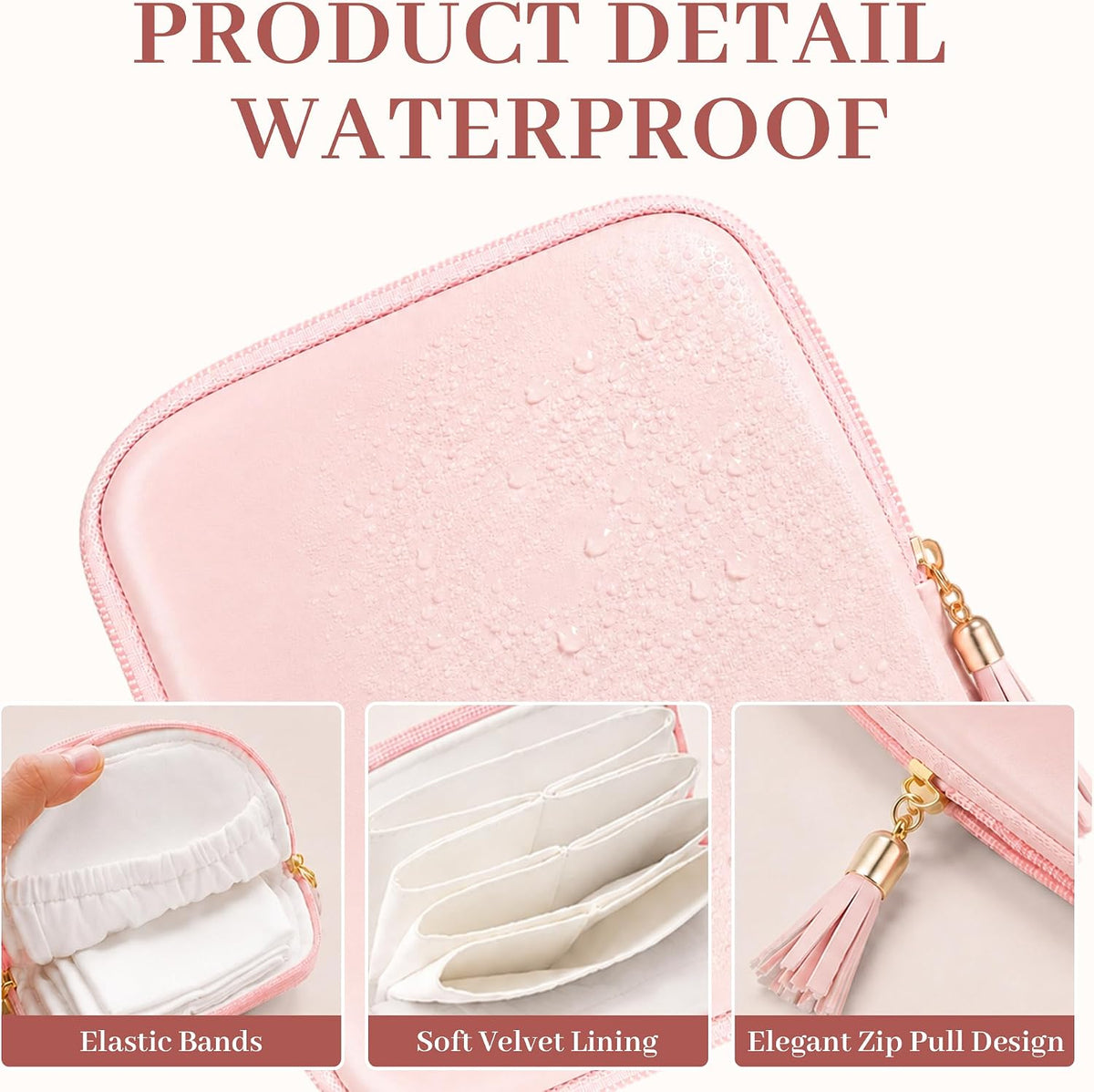 Small Travel Jewelry Case, Jewelry Organizer Pouch Bags with Zipper | Portable Velvet Storage Bag for Women, Jewelry Travel Case for Bracelet Rings Earring Travel Accessories Holder