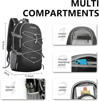 Goloni Ultra Lightweight Packable Backpack 40L - Foldable Hiking Backpack Water Resistant Small Foldable Daypack for Travel,Sky Blue