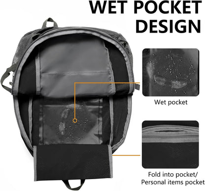 Goloni Ultra Lightweight Packable Backpack 40L - Foldable Hiking Backpack Water Resistant Small Foldable Daypack for Travel,Sky Blue
