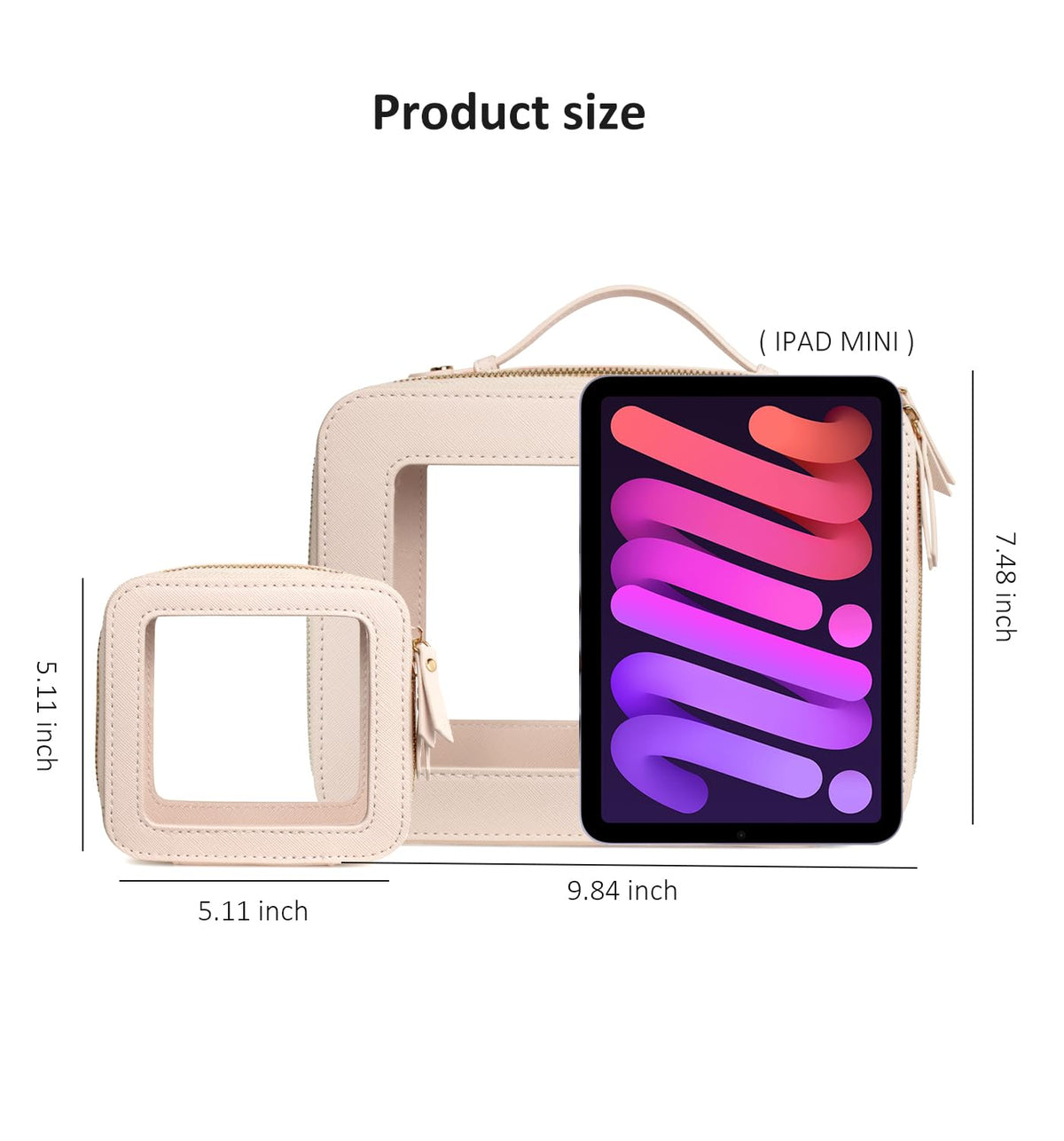 Clear Makeup Bags, TSA Approved Toiletry Bag with Zipper, Clear Makeup Organizer Fit Carry-on Travel Essentials,Car Essentials for Women Men (C-Black)