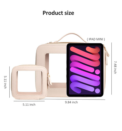 Clear Makeup Bags, TSA Approved Toiletry Bag with Zipper, Clear Makeup Organizer Fit Carry-on Travel Essentials,Car Essentials for Women Men (C-Black)