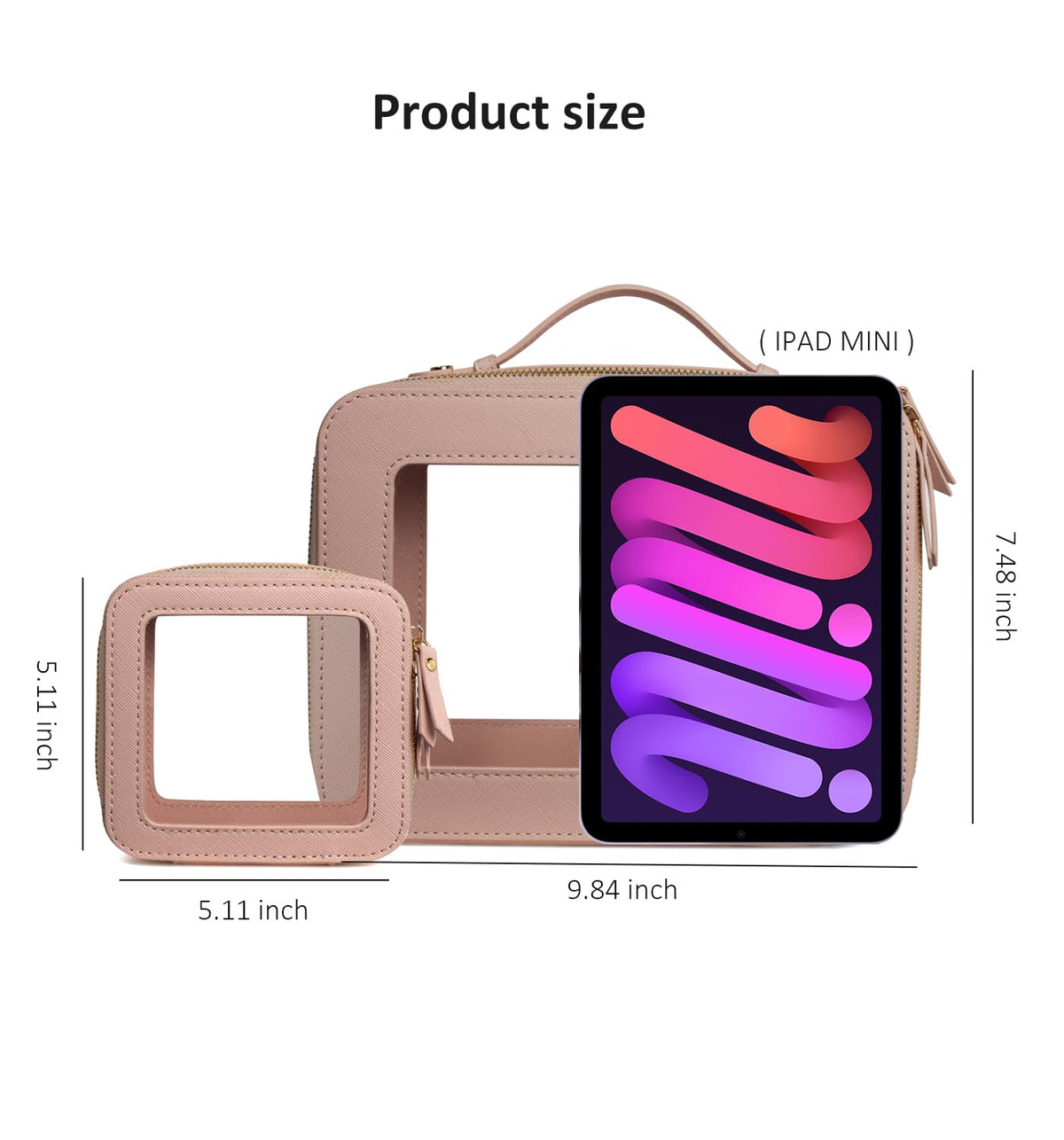 Clear Makeup Bags, TSA Approved Toiletry Bag with Zipper, Clear Makeup Organizer Fit Carry-on Travel Essentials,Car Essentials for Women Men (C-Black)