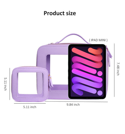 Clear Makeup Bags, TSA Approved Toiletry Bag with Zipper, Clear Makeup Organizer Fit Carry-on Travel Essentials,Car Essentials for Women Men (C-Black)