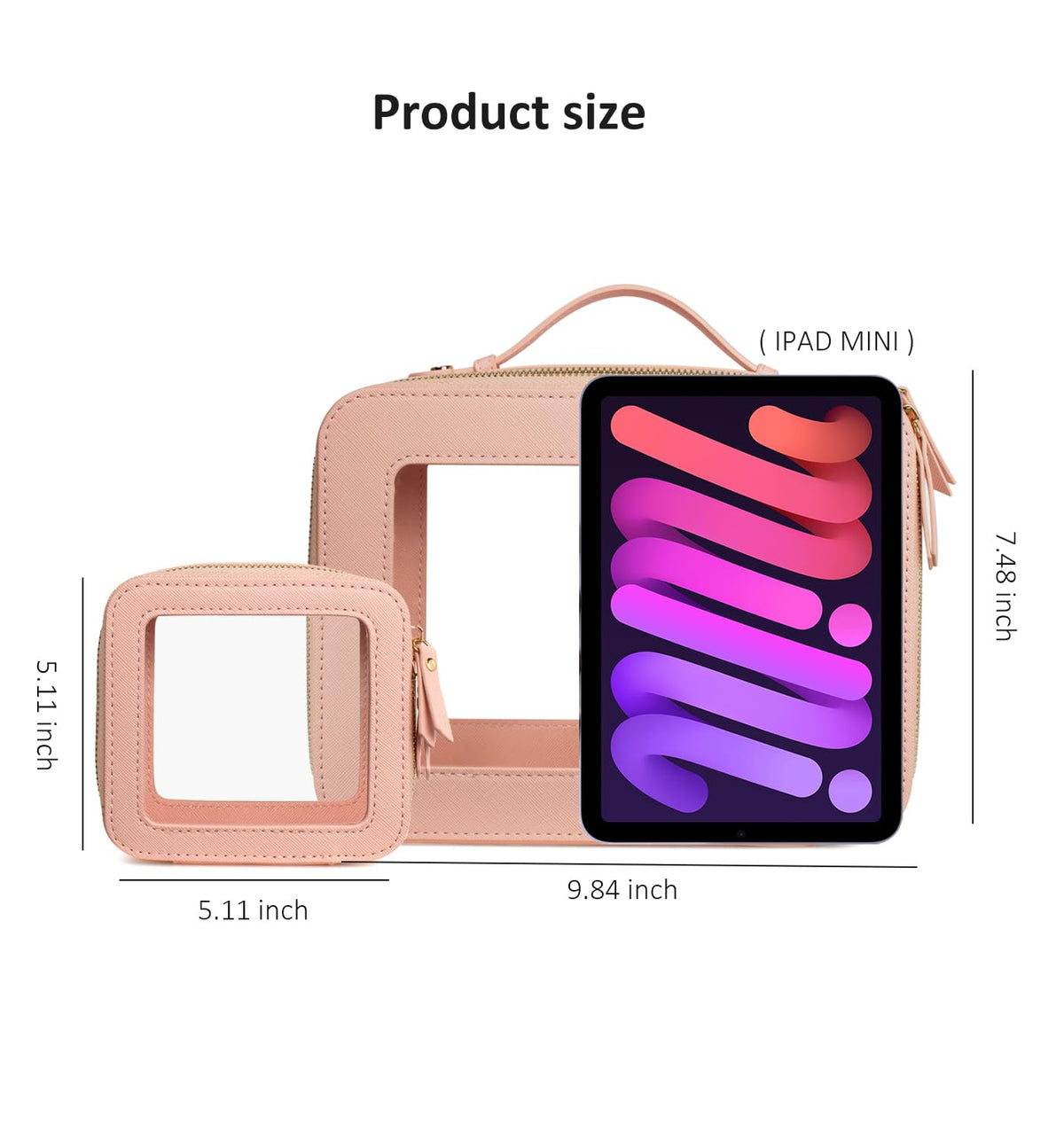 Clear Makeup Bags, TSA Approved Toiletry Bag with Zipper, Clear Makeup Organizer Fit Carry-on Travel Essentials,Car Essentials for Women Men (C-Black)