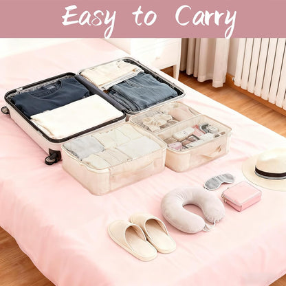 14 Pcs Packing Cubes for Suitcase Mesh Clothes Organizer Bulk, Lightweight Storage Bag, Toiletries Organizer Travel Luggage Bags for Hiking, Camping, Backpacking(XL, L, M Size)