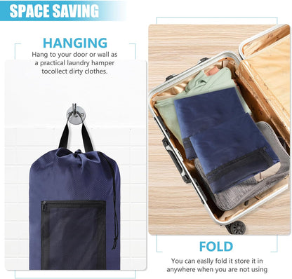 Laundry Bag Backpack, Extra Large Travel Laundry Bag with Mesh Pocket & Adjustable Shoulder Straps,Dirty Clothes Travel Bag for College Students Dorm,Apartment(Sunflower)