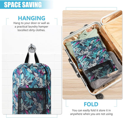 Laundry Bag Backpack, Extra Large Travel Laundry Bag with Mesh Pocket & Adjustable Shoulder Straps,Dirty Clothes Travel Bag for College Students Dorm,Apartment(Sunflower)