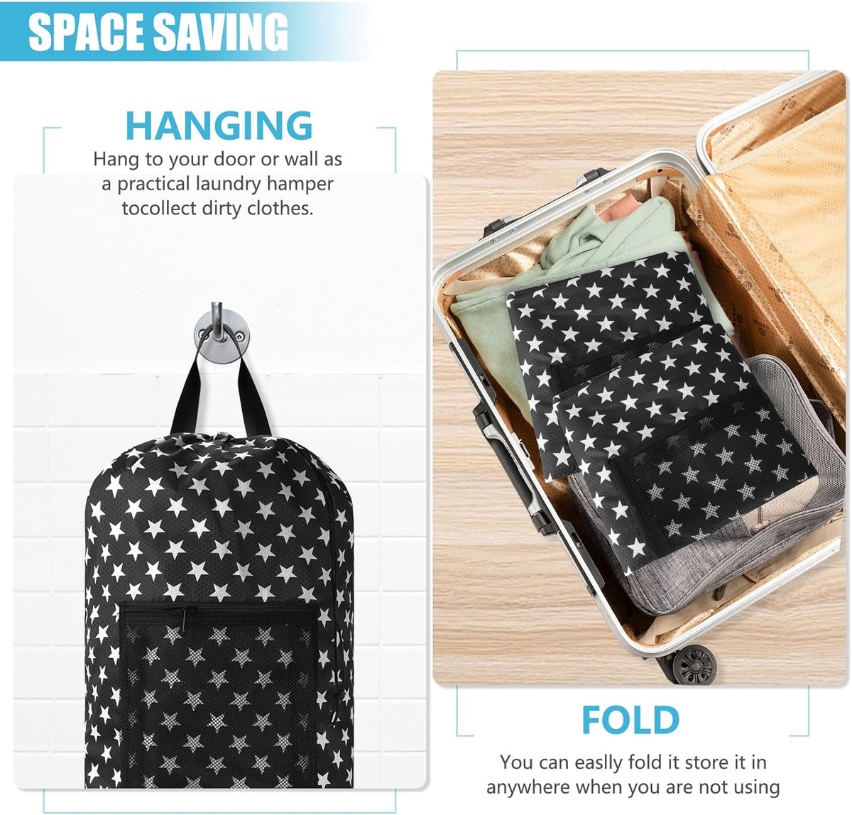 Laundry Bag Backpack, Extra Large Travel Laundry Bag with Mesh Pocket & Adjustable Shoulder Straps,Dirty Clothes Travel Bag for College Students Dorm,Apartment(Sunflower)