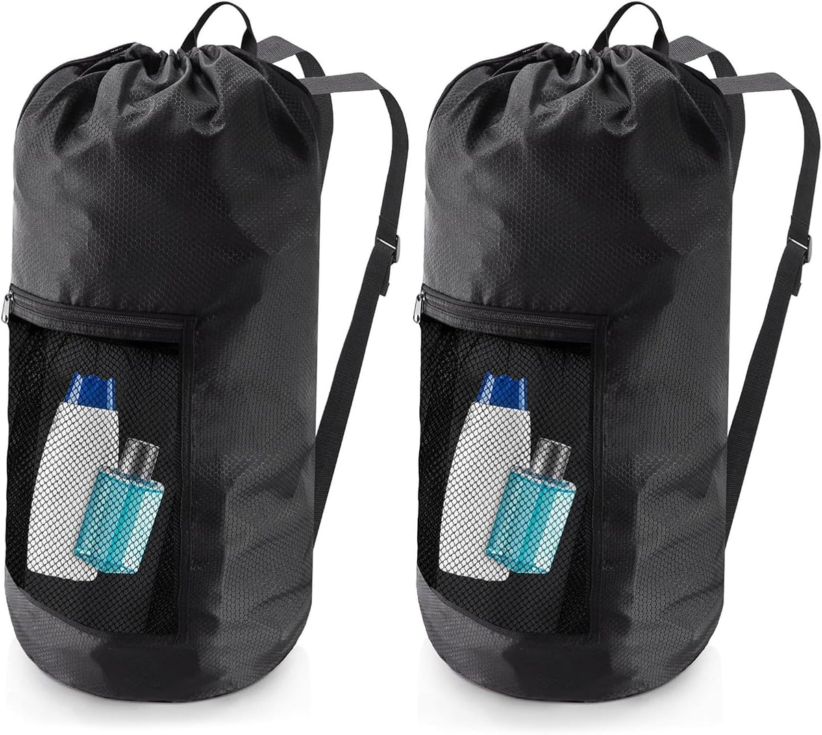 Laundry Bag Backpack, Extra Large Travel Laundry Bag with Mesh Pocket & Adjustable Shoulder Straps,Dirty Clothes Travel Bag for College Students Dorm,Apartment(Sunflower)