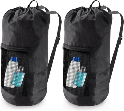 Laundry Bag Backpack, Extra Large Travel Laundry Bag with Mesh Pocket & Adjustable Shoulder Straps,Dirty Clothes Travel Bag for College Students Dorm,Apartment(Sunflower)