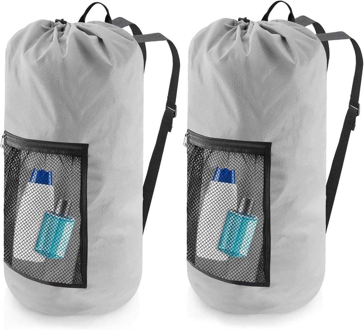Laundry Bag Backpack, Extra Large Travel Laundry Bag with Mesh Pocket & Adjustable Shoulder Straps,Dirty Clothes Travel Bag for College Students Dorm,Apartment(Sunflower)