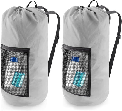 Laundry Bag Backpack, Extra Large Travel Laundry Bag with Mesh Pocket & Adjustable Shoulder Straps,Dirty Clothes Travel Bag for College Students Dorm,Apartment(Sunflower)