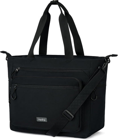 Travel Tote Bags for Women Extra Large Canvas Laptop Tote Bag with Zipper Pockets Luggage Sleeve