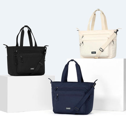 Travel Tote Bags for Women Extra Large Canvas Laptop Tote Bag with Zipper Pockets Luggage Sleeve