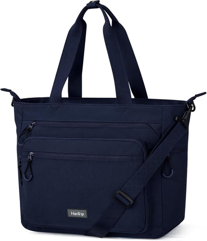 Travel Tote Bags for Women Extra Large Canvas Laptop Tote Bag with Zipper Pockets Luggage Sleeve
