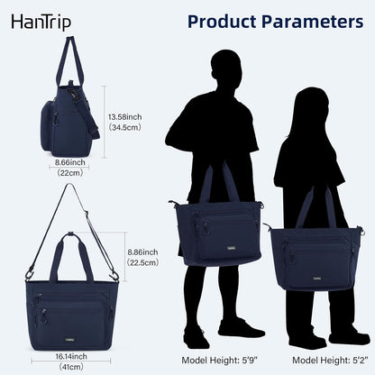 Travel Tote Bags for Women Extra Large Canvas Laptop Tote Bag with Zipper Pockets Luggage Sleeve