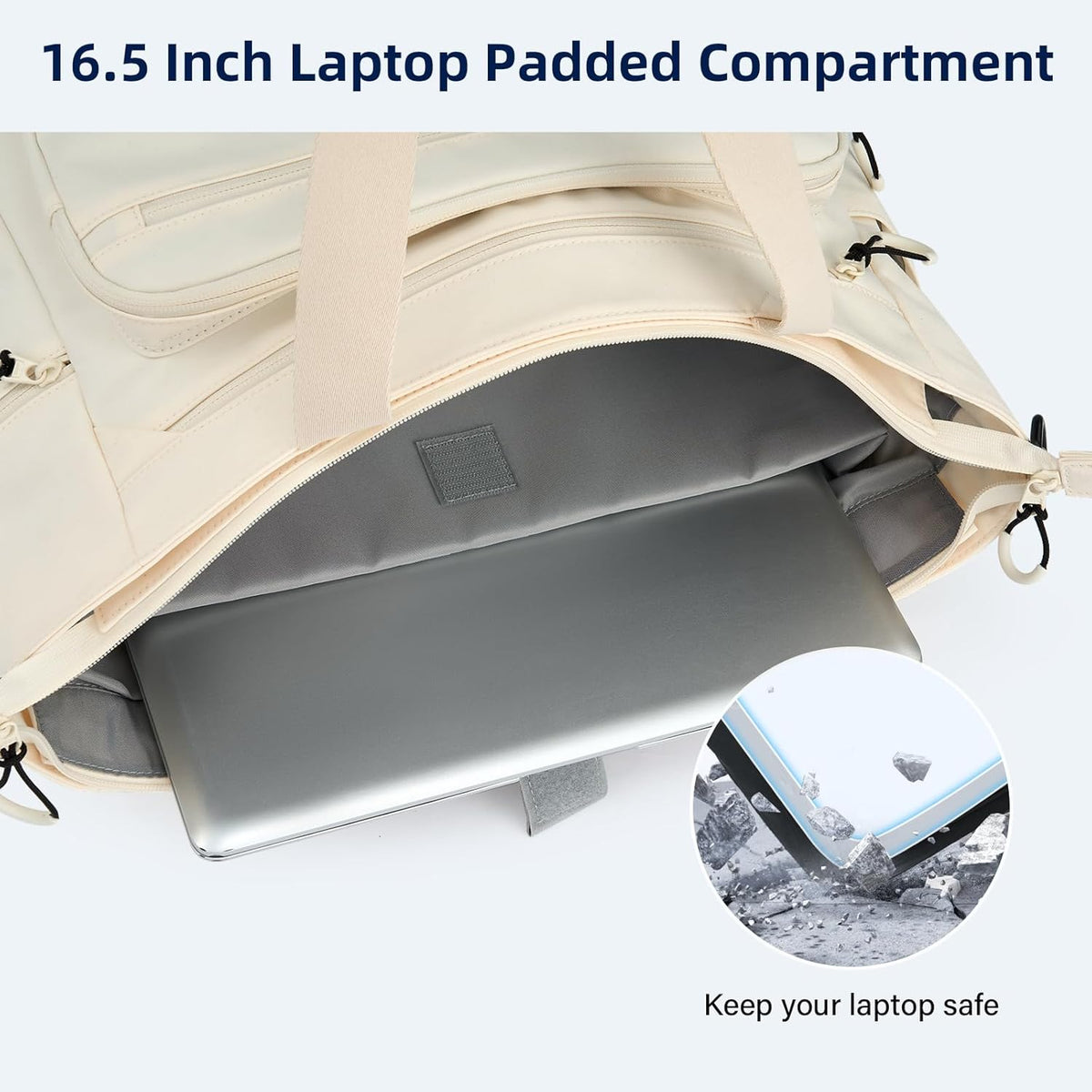 Travel Tote Bags for Women Extra Large Canvas Laptop Tote Bag with Zipper Pockets Luggage Sleeve