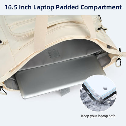 Travel Tote Bags for Women Extra Large Canvas Laptop Tote Bag with Zipper Pockets Luggage Sleeve