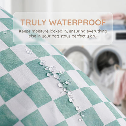 Wet Dry Bags with Two Zippered Pockets and Handle, Reusable Storage Bag for Breast Pump Parts & Baby Items, Waterproof Diaper Bags, Yoga Gym Bag for Swimsuits or Wet Clothes-2pcs, 11.8*15.75"