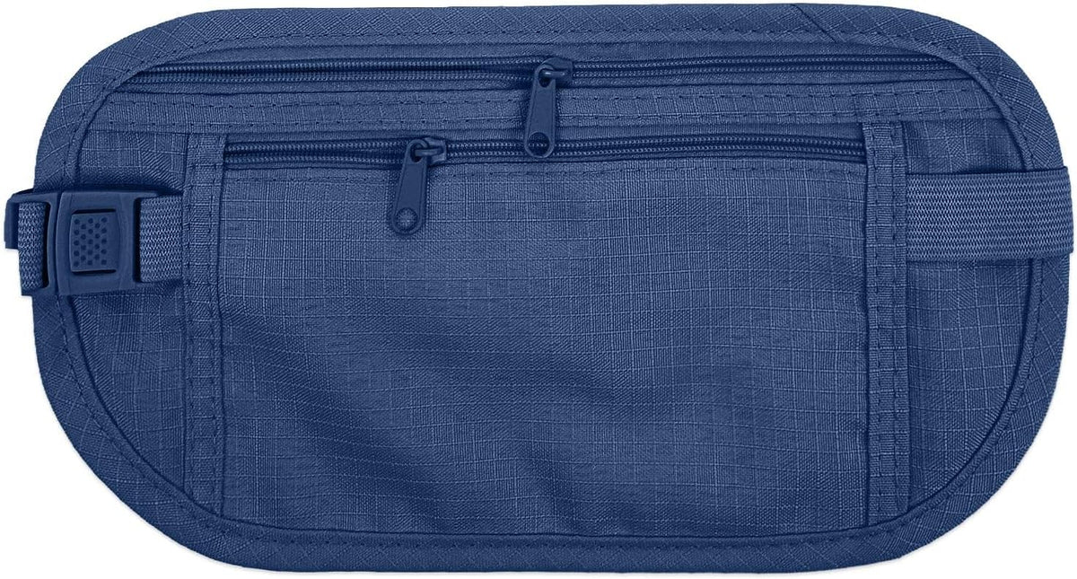 Slim Fanny Pack, Hidden Money Belt, Secure Travel Pouch Protects Cash, Cards, Passport, Travel Documents, and Smartphone, Beige