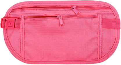 Slim Fanny Pack, Hidden Money Belt, Secure Travel Pouch Protects Cash, Cards, Passport, Travel Documents, and Smartphone, Beige